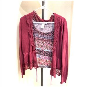 Cardigan and top